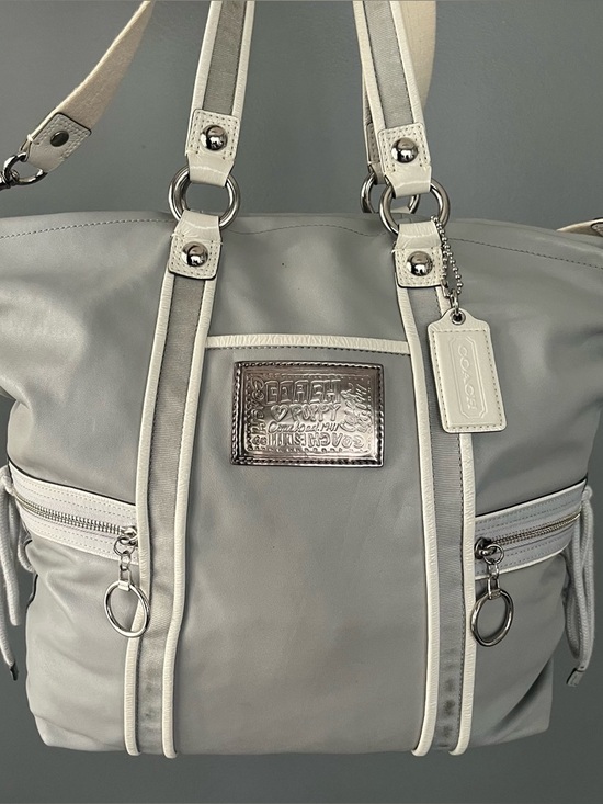 Coach Handbags - Coach Poppy with White Trim and Silver Hardware